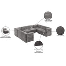  Manufacturer Color_Grey -- Quincy 126" Grey Velvet Upholstered Comfort 8 pc Modular Sectional IMAGE 16