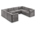  Manufacturer Color_Grey -- Quincy 126" Grey Velvet Upholstered Comfort 8 pc Modular Sectional IMAGE 1