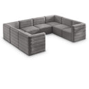  Manufacturer Color_Grey -- Quincy 126" Grey Velvet Upholstered Comfort 8 pc Modular Sectional IMAGE 1