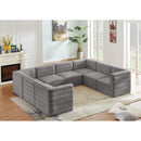  Manufacturer Color_Grey -- Quincy 126" Grey Velvet Upholstered Comfort 8 pc Modular Sectional IMAGE 2