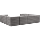  Manufacturer Color_Grey -- Quincy 126" Grey Velvet Upholstered Comfort 8 pc Modular Sectional IMAGE 3