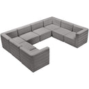  Manufacturer Color_Grey -- Quincy 126" Grey Velvet Upholstered Comfort 8 pc Modular Sectional IMAGE 6