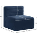  Manufacturer Color_Navy -- Quincy Navy Velvet Upholstered Comfort Modular Armless Chair IMAGE 14