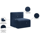  Manufacturer Color_Navy -- Quincy Navy Velvet Upholstered Comfort Modular Armless Chair IMAGE 15