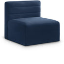  Manufacturer Color_Navy -- Quincy Navy Velvet Upholstered Comfort Modular Armless Chair IMAGE 1