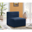  Manufacturer Color_Navy -- Quincy Navy Velvet Upholstered Comfort Modular Armless Chair IMAGE 2