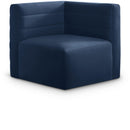  Manufacturer Color_Navy -- Quincy Navy Velvet Upholstered Comfort Modular Corner Chair IMAGE 1