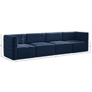  Manufacturer Color_Navy -- Quincy 126" Navy Velvet Upholstered Comfort 4 pc Modular Sofa IMAGE 14