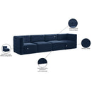  Manufacturer Color_Navy -- Quincy 126" Navy Velvet Upholstered Comfort 4 pc Modular Sofa IMAGE 15