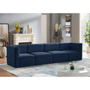  Manufacturer Color_Navy -- Quincy 126" Navy Velvet Upholstered Comfort 4 pc Modular Sofa IMAGE 2