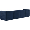  Manufacturer Color_Navy -- Quincy 126" Navy Velvet Upholstered Comfort 4 pc Modular Sofa IMAGE 3