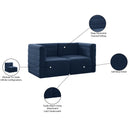  Manufacturer Color_Navy -- Quincy 63" Navy Velvet Upholstered Comfort 2 pc Modular Loveseat IMAGE 15