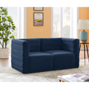 Manufacturer Color_Navy -- Quincy 63" Navy Velvet Upholstered Comfort 2 pc Modular Loveseat IMAGE 2