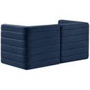  Manufacturer Color_Navy -- Quincy 63" Navy Velvet Upholstered Comfort 2 pc Modular Loveseat IMAGE 3