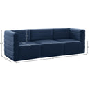  Manufacturer Color_Navy -- Quincy 95" Navy Velvet Upholstered Comfort 3 pc Modular Sofa IMAGE 14
