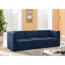  Manufacturer Color_Navy -- Quincy 95" Navy Velvet Upholstered Comfort 3 pc Modular Sofa IMAGE 2