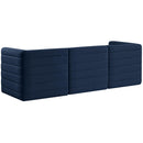  Manufacturer Color_Navy -- Quincy 95" Navy Velvet Upholstered Comfort 3 pc Modular Sofa IMAGE 3
