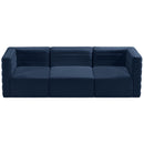  Manufacturer Color_Navy -- Quincy 95" Navy Velvet Upholstered Comfort 3 pc Modular Sofa IMAGE 5