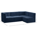  Manufacturer Color_Navy -- Quincy 95" Navy Velvet Upholstered Comfort 4 pc Modular Sectional IMAGE 14