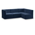  Manufacturer Color_Navy -- Quincy 95" Navy Velvet Upholstered Comfort 4 pc Modular Sectional IMAGE 1