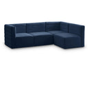  Manufacturer Color_Navy -- Quincy 95" Navy Velvet Upholstered Comfort 4 pc Modular Sectional IMAGE 1