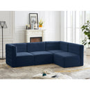  Manufacturer Color_Navy -- Quincy 95" Navy Velvet Upholstered Comfort 4 pc Modular Sectional IMAGE 2