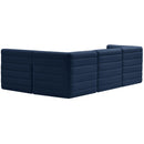  Manufacturer Color_Navy -- Quincy 95" Navy Velvet Upholstered Comfort 4 pc Modular Sectional IMAGE 3