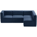  Manufacturer Color_Navy -- Quincy 95" Navy Velvet Upholstered Comfort 4 pc Modular Sectional IMAGE 5