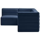  Manufacturer Color_Navy -- Quincy 95" Navy Velvet Upholstered Comfort 4 pc Modular Sectional IMAGE 6