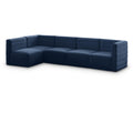  Manufacturer Color_Navy -- Quincy 126" Navy Velvet Upholstered Comfort 5 pc Modular Sectional IMAGE 1