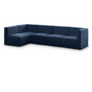  Manufacturer Color_Navy -- Quincy 126" Navy Velvet Upholstered Comfort 5 pc Modular Sectional IMAGE 1