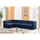  Manufacturer Color_Navy -- Quincy 126" Navy Velvet Upholstered Comfort 5 pc Modular Sectional IMAGE 2