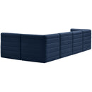  Manufacturer Color_Navy -- Quincy 126" Navy Velvet Upholstered Comfort 5 pc Modular Sectional IMAGE 3
