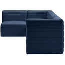  Manufacturer Color_Navy -- Quincy 126" Navy Velvet Upholstered Comfort 5 pc Modular Sectional IMAGE 6
