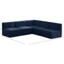  Manufacturer Color_Navy -- Quincy 94" Navy Velvet Upholstered Comfort 5 pc Modular Sectional IMAGE 13