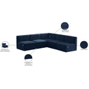  Manufacturer Color_Navy -- Quincy 94" Navy Velvet Upholstered Comfort 5 pc Modular Sectional IMAGE 14
