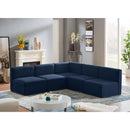  Manufacturer Color_Navy -- Quincy 94" Navy Velvet Upholstered Comfort 5 pc Modular Sectional IMAGE 2