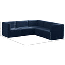  Manufacturer Color_Navy -- Quincy 95" Navy Velvet Upholstered Comfort 5 pc Modular Sectional IMAGE 13
