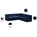  Manufacturer Color_Navy -- Quincy 95" Navy Velvet Upholstered Comfort 5 pc Modular Sectional IMAGE 14