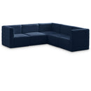  Manufacturer Color_Navy -- Quincy 95" Navy Velvet Upholstered Comfort 5 pc Modular Sectional IMAGE 1