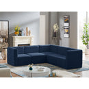  Manufacturer Color_Navy -- Quincy 95" Navy Velvet Upholstered Comfort 5 pc Modular Sectional IMAGE 2