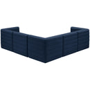  Manufacturer Color_Navy -- Quincy 95" Navy Velvet Upholstered Comfort 5 pc Modular Sectional IMAGE 3
