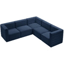  Manufacturer Color_Navy -- Quincy 95" Navy Velvet Upholstered Comfort 5 pc Modular Sectional IMAGE 5