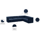 Meridian Quincy Navy Velvet Modular Sectional IMAGE 15
