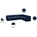  Manufacturer Color_Navy -- Quincy 126" Navy Velvet Upholstered Comfort 6 pc Modular Sectional IMAGE 15