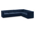  Manufacturer Color_Navy -- Quincy 126" Navy Velvet Upholstered Comfort 6 pc Modular Sectional IMAGE 1