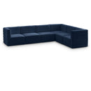  Manufacturer Color_Navy -- Quincy 126" Navy Velvet Upholstered Comfort 6 pc Modular Sectional IMAGE 1