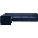  Manufacturer Color_Navy -- Quincy 126" Navy Velvet Upholstered Comfort 6 pc Modular Sectional IMAGE 3