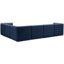  Manufacturer Color_Navy -- Quincy 126" Navy Velvet Upholstered Comfort 6 pc Modular Sectional IMAGE 4