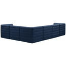  Manufacturer Color_Navy -- Quincy 126" Navy Velvet Upholstered Comfort 6 pc Modular Sectional IMAGE 5